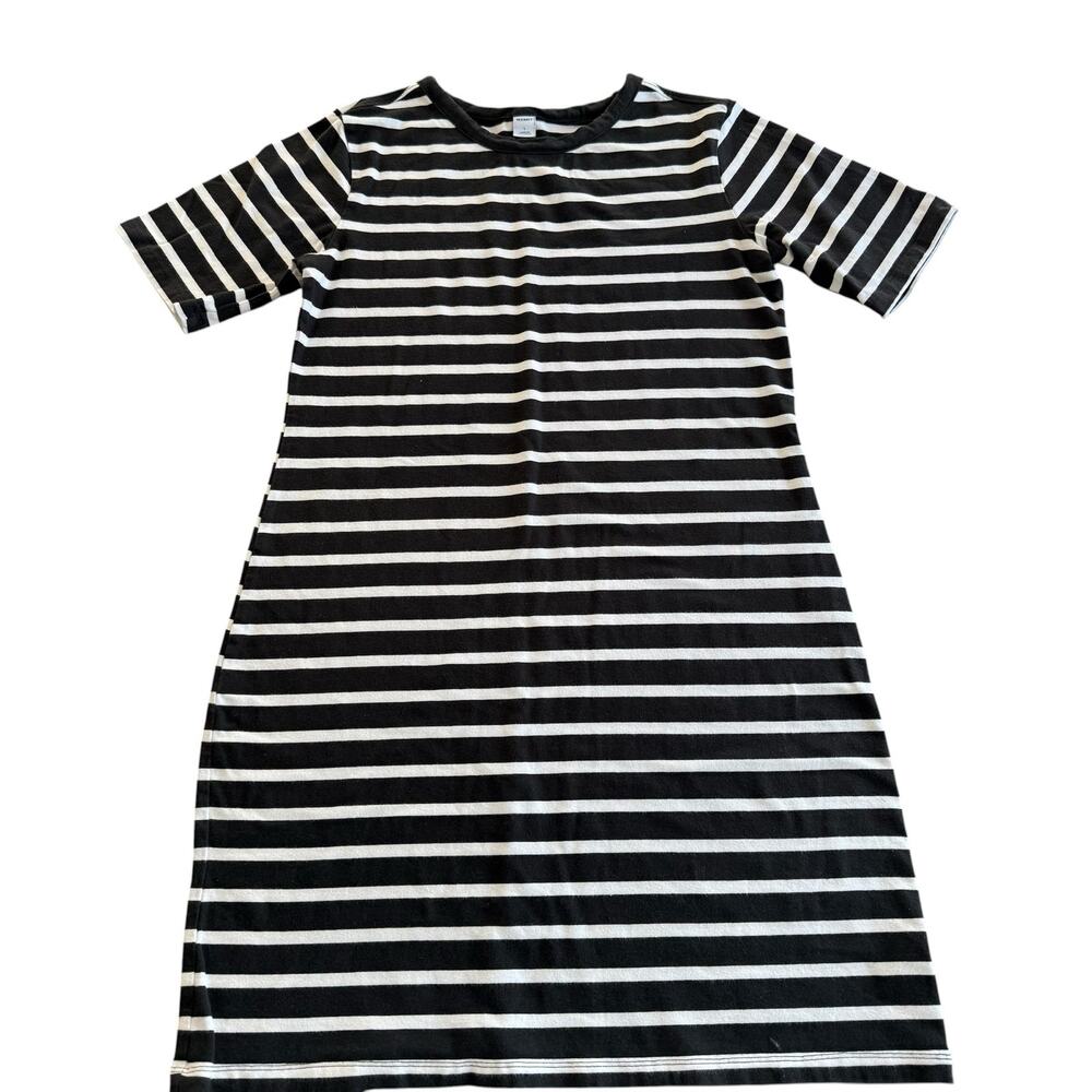Old Navy Women's black and white striped t-shirt dress, super soft, L